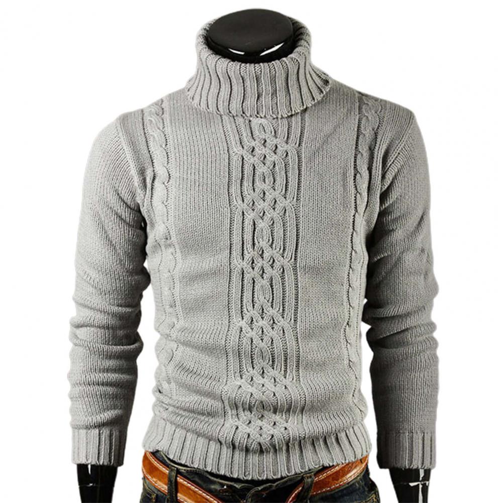 LUCIAN - Pull à col roulé en coton avec motif torsadé