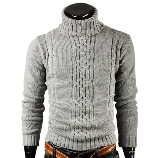 LUCIAN - Pull à col roulé en coton avec motif torsadé
