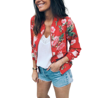 Veste rouge imprimé fleurie