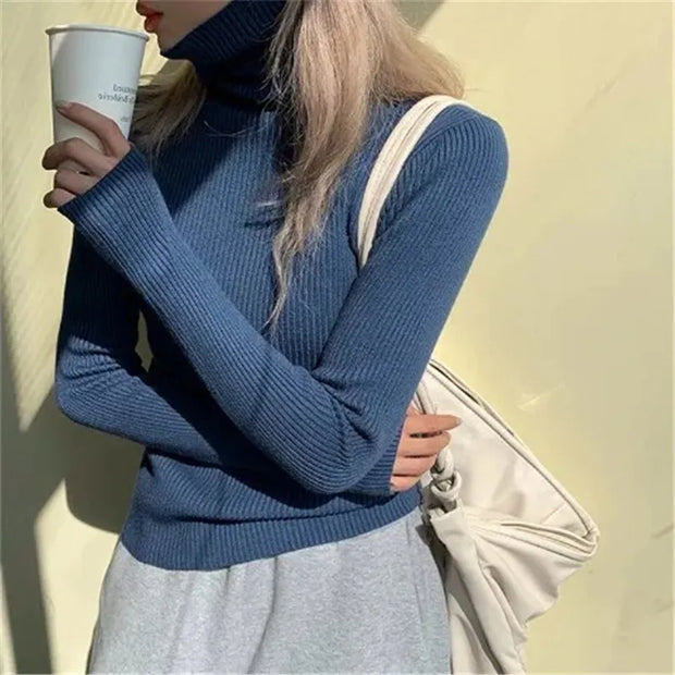 Pulls à col roulé Slim pour femmes