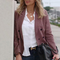Blazer à manches longues à carreaux
