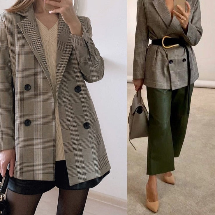 Carinesse - Blazerjacke mit Vintage-Karos Chic und Lässigkeit