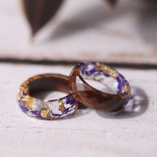 Melinda Melina Bague florale en bois