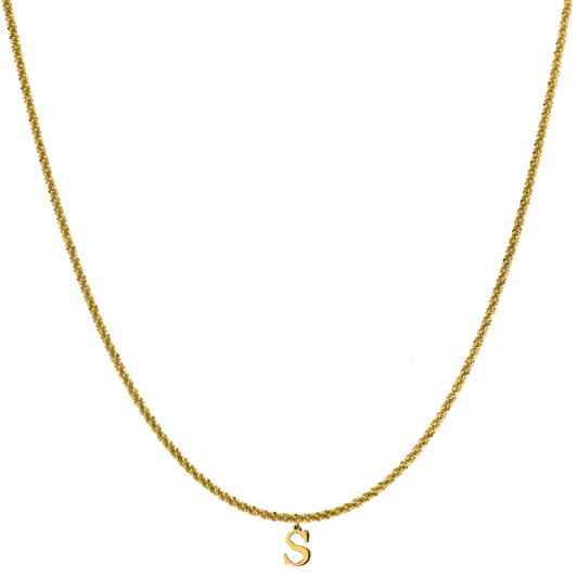Sparkle Basic Letter Chaîne plaquée or 14 carats