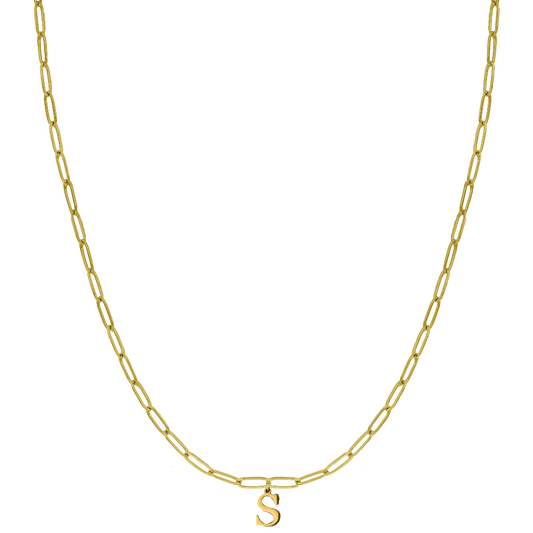 Mini Grace Basic Letter Chaîne plaquée or 14 carats