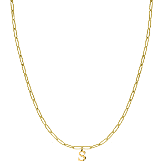 Mini Grace Basic Letter Chaîne plaquée or 14 carats