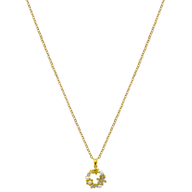 Flower Wreath Chaîne plaquée or 18 carats