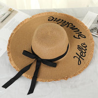 Chapeaux de soleil faits main Weave Letter pour la mode féminine