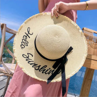 Chapeaux de soleil faits main Weave Letter pour la mode féminine