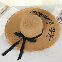 Chapeaux de soleil faits main Weave Letter pour la mode féminine