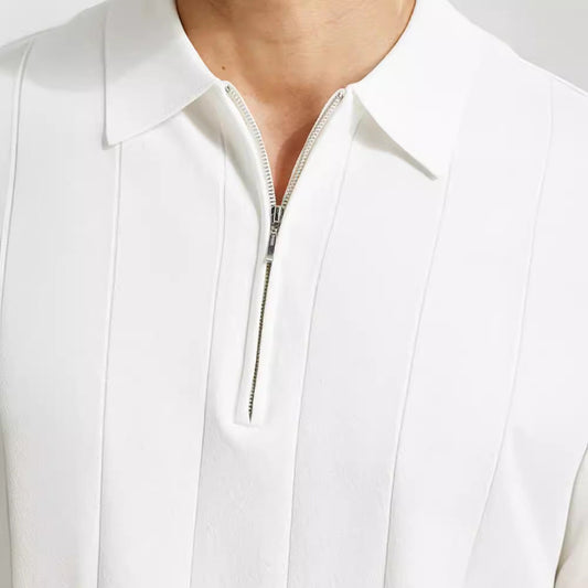 Laurel - Polo classique pour homme avec fermeture éclair