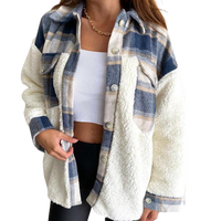 MODACHIC - Veste en laine d'agneau à carreaux