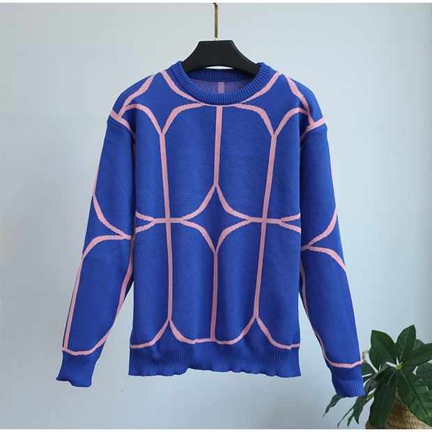 Chio - Geometrischer Rundhalspullover mit markantem Muster