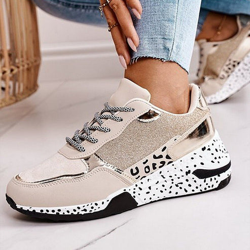 Jana - Chaussures à lacets stylées avec motif léopard pour un look tendance