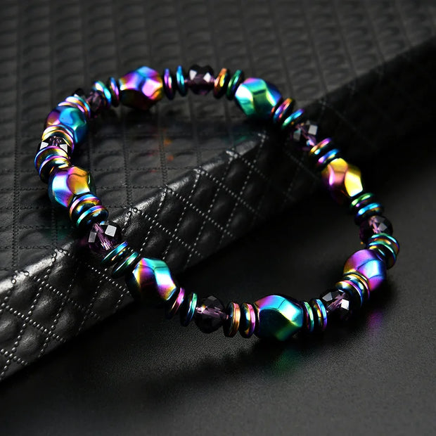 Bracelet perles métalliques énergisantes design magnétique - Eonix