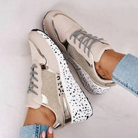 Jana - Chaussures à lacets stylées avec motif léopard pour un look tendance