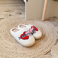 Chaussons en peluche pour femmes avec motif brodé - Valentina