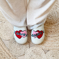 Chaussons en peluche pour femmes avec motif brodé - Valentina