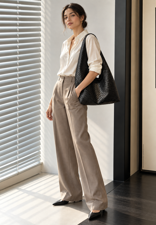 Sac porté épaule femme effet cuir tressé hobo