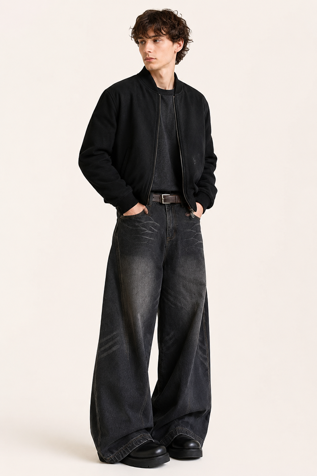 Herren-Baggy-Jeans mit extra weitem Bein und Used-Look – Anselm