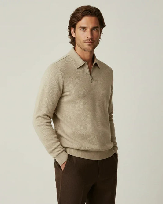 Herrenpullover mit Polokragen und Reißverschluss – Gauthier