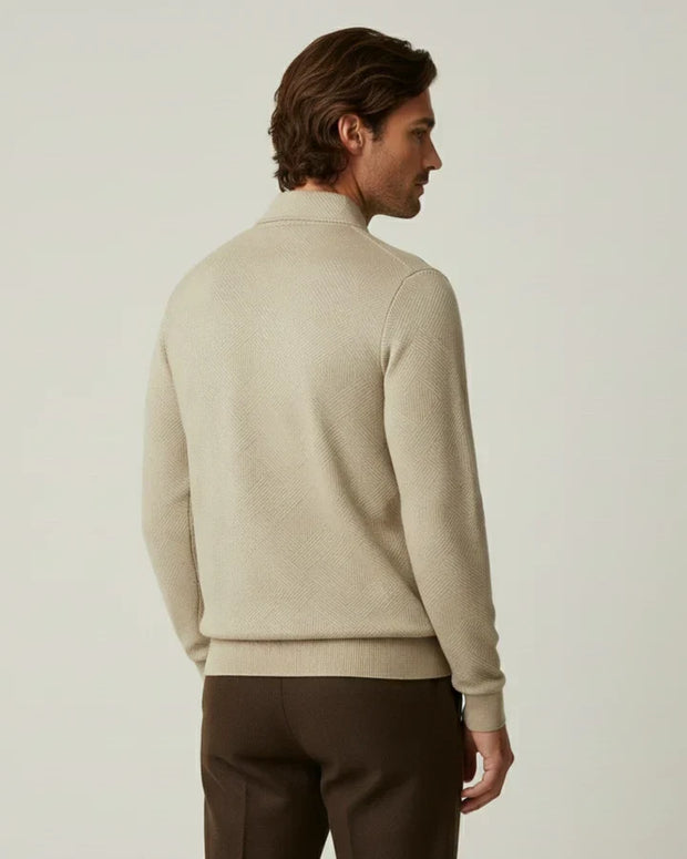 Pull pour homme à col polo et fermeture éclair - Gauthier
