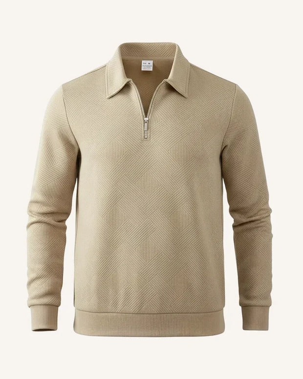 Pull pour homme à col polo et fermeture éclair - Gauthier