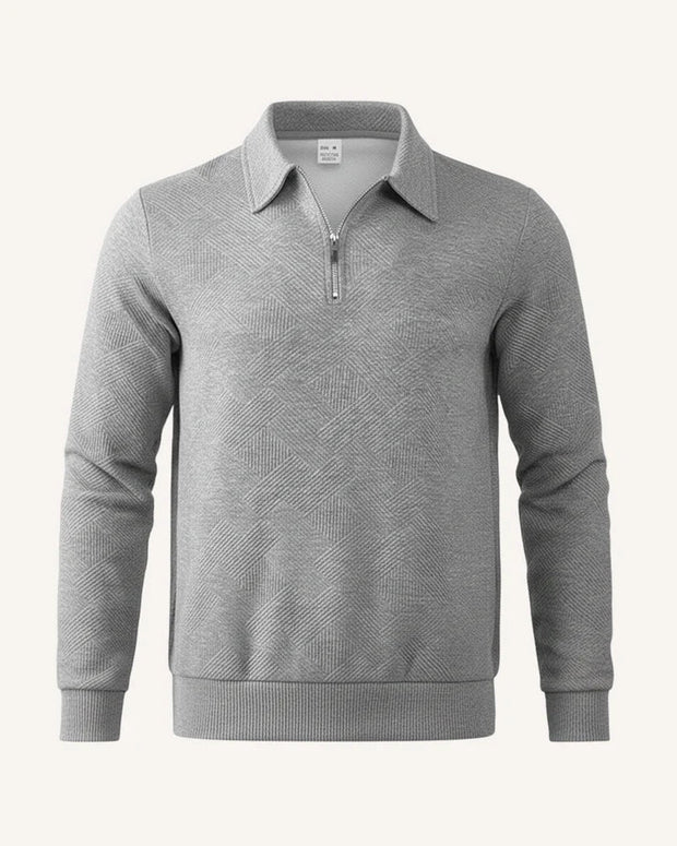Pull pour homme à col polo et fermeture éclair - Gauthier