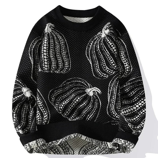 Pull en maille à motif de citrouilles - Gino