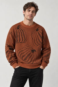 Strickpullover mit Kürbismuster – Gino