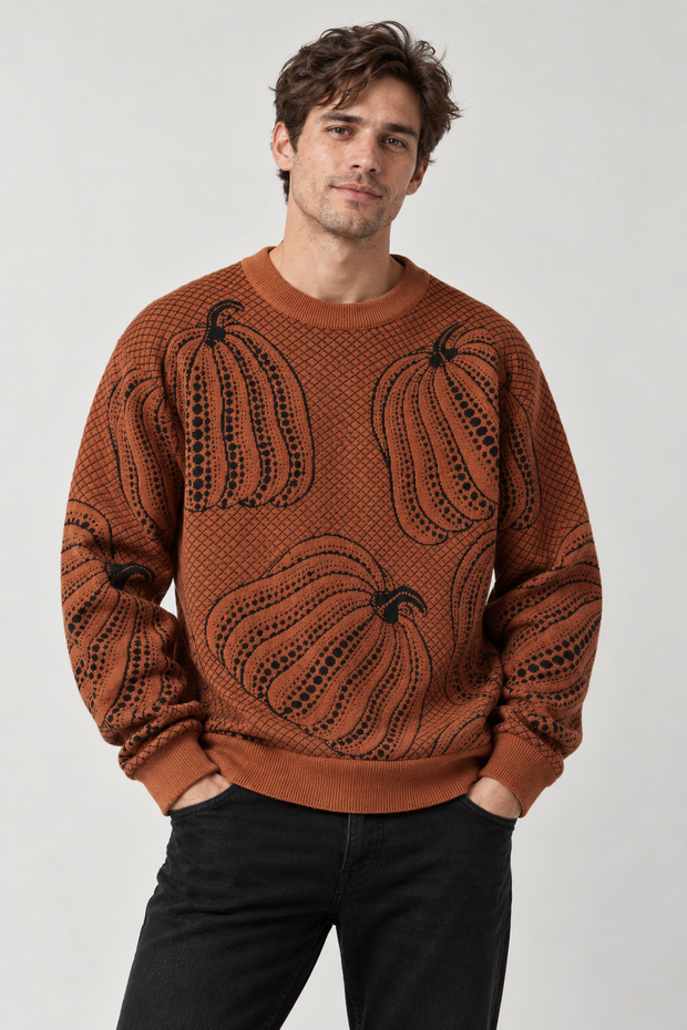 Strickpullover mit Kürbismuster – Gino