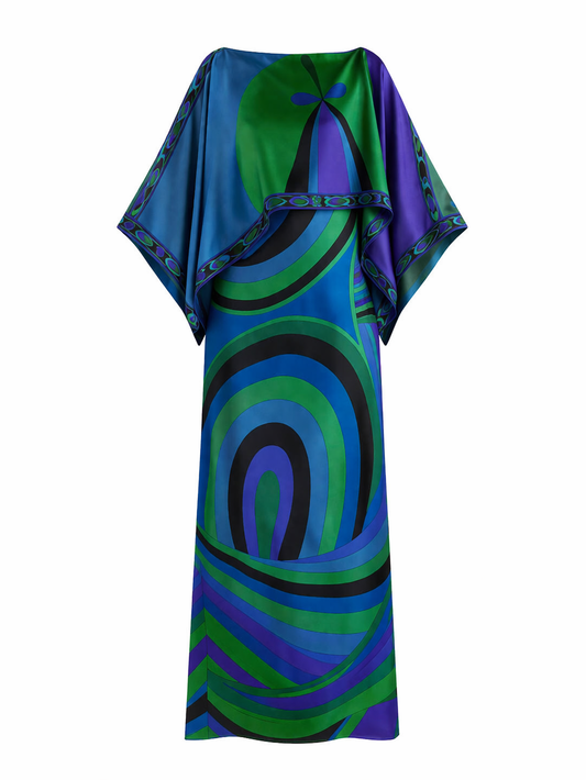 Robe longue sans bretelles deux pièces à imprimé géométrique pour femmes - Karyme