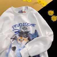 Arietty - Lässiges Sweatshirt mit Katzenmotiv aus Baumwolle