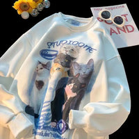 Arietty - Lässiges Sweatshirt mit Katzenmotiv aus Baumwolle