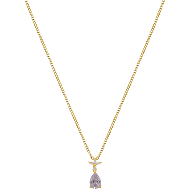 Chaîne Lotus Drop plaquée or 14 carats