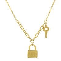 Chaîne Love Lock plaquée or 14 carats
