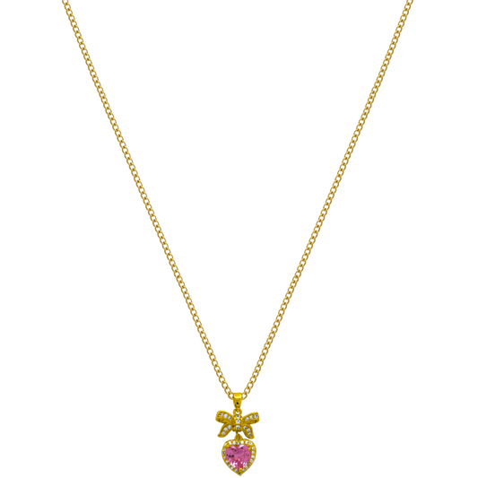 Ribbon Heart Chaîne plaquée or 18 carats