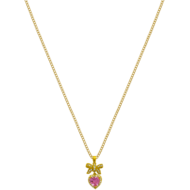 Ribbon Heart Chaîne plaquée or 18 carats