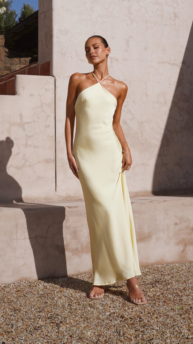 Robe de soirée longue à col licou pour femme - Marce