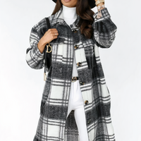 LARA - Long manteau d'hiver à carreaux
