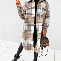 LARA - Long manteau d'hiver à carreaux