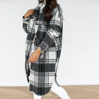 LARA - Long manteau d'hiver à carreaux