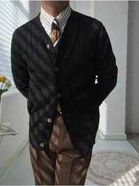 Elégant cardigan col V pour homme