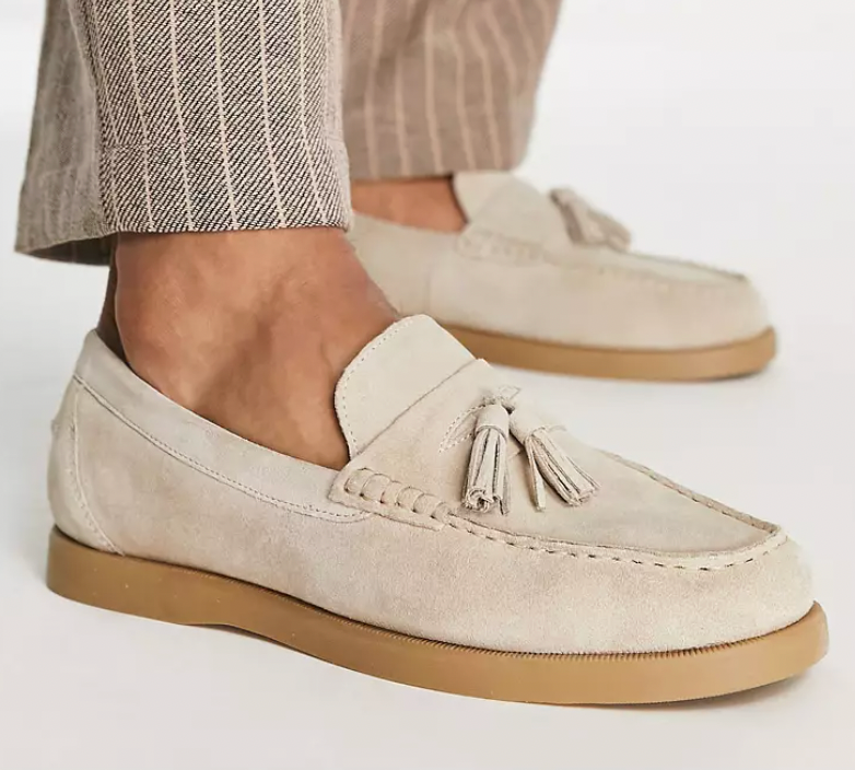 Neron - Loafer en cuir beige pour hommes