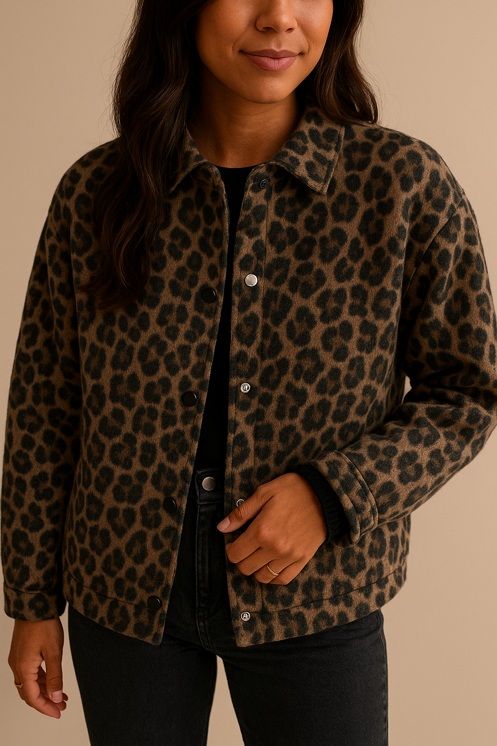 Damenjacke mit Leopardenmuster - Leandra