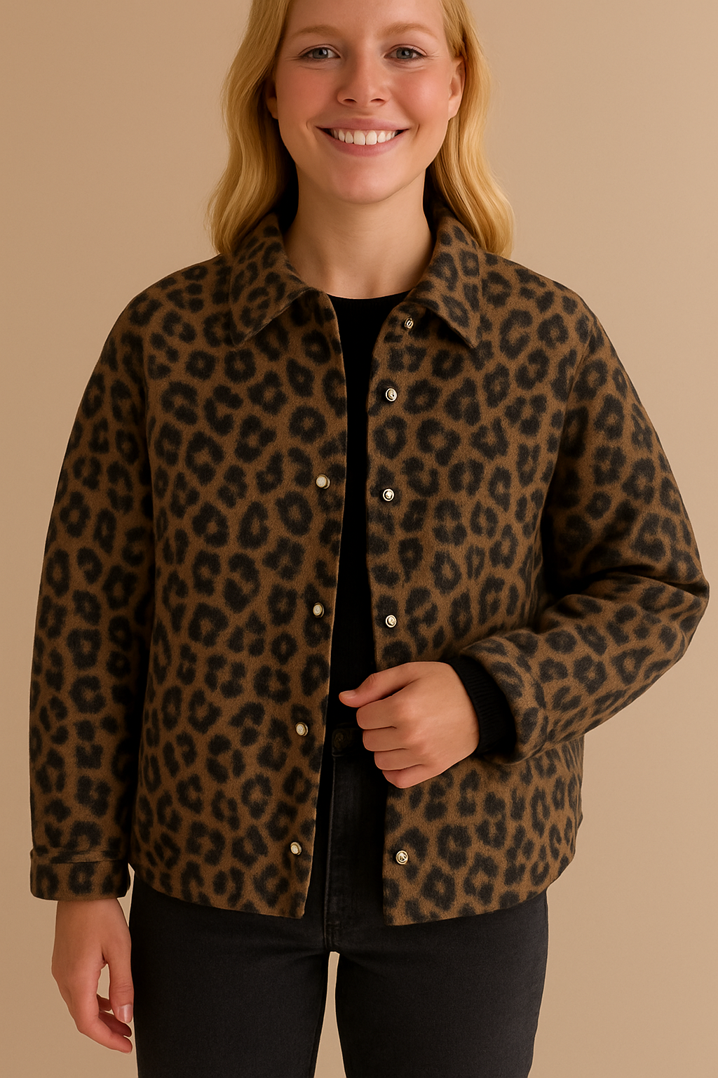 Damenjacke mit Leopardenmuster - Leandra