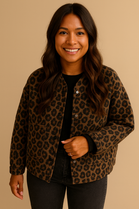 Damenjacke mit Leopardenmuster - Leandra
