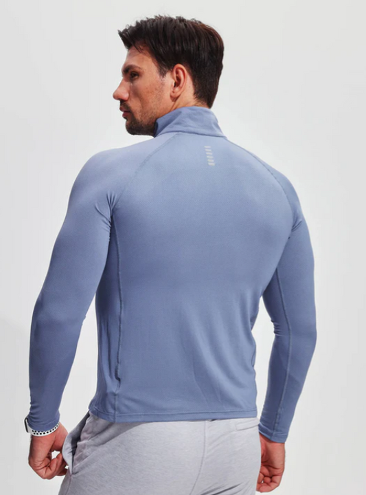 T-shirt fonctionnel pour hommes avec fermeture éclair
