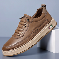 Baskets homme en cuir à semelles épaisses et fonds cousus - Lucetti