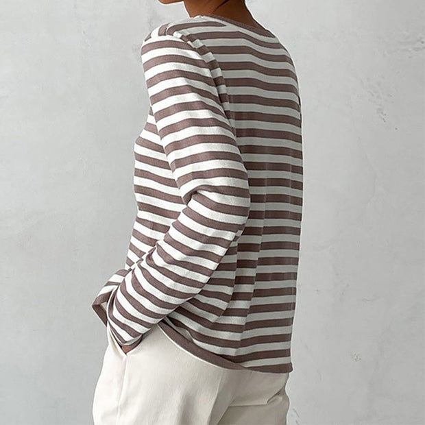 EleganceStripe Chemise à manches longues